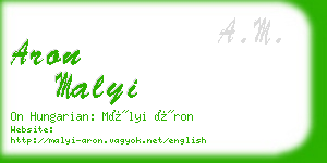 aron malyi business card